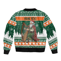 Ireland Christmas Personalized Bomber Jacket Daidi na Nollag With Irish Harp - Wonder Print Shop