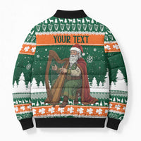 Ireland Christmas Personalized Bomber Puffer Jacket Daidi na Nollag With Irish Harp - Wonder Print Shop