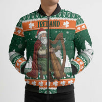 Ireland Christmas Personalized Bomber Puffer Jacket Daidi na Nollag With Irish Harp - Wonder Print Shop