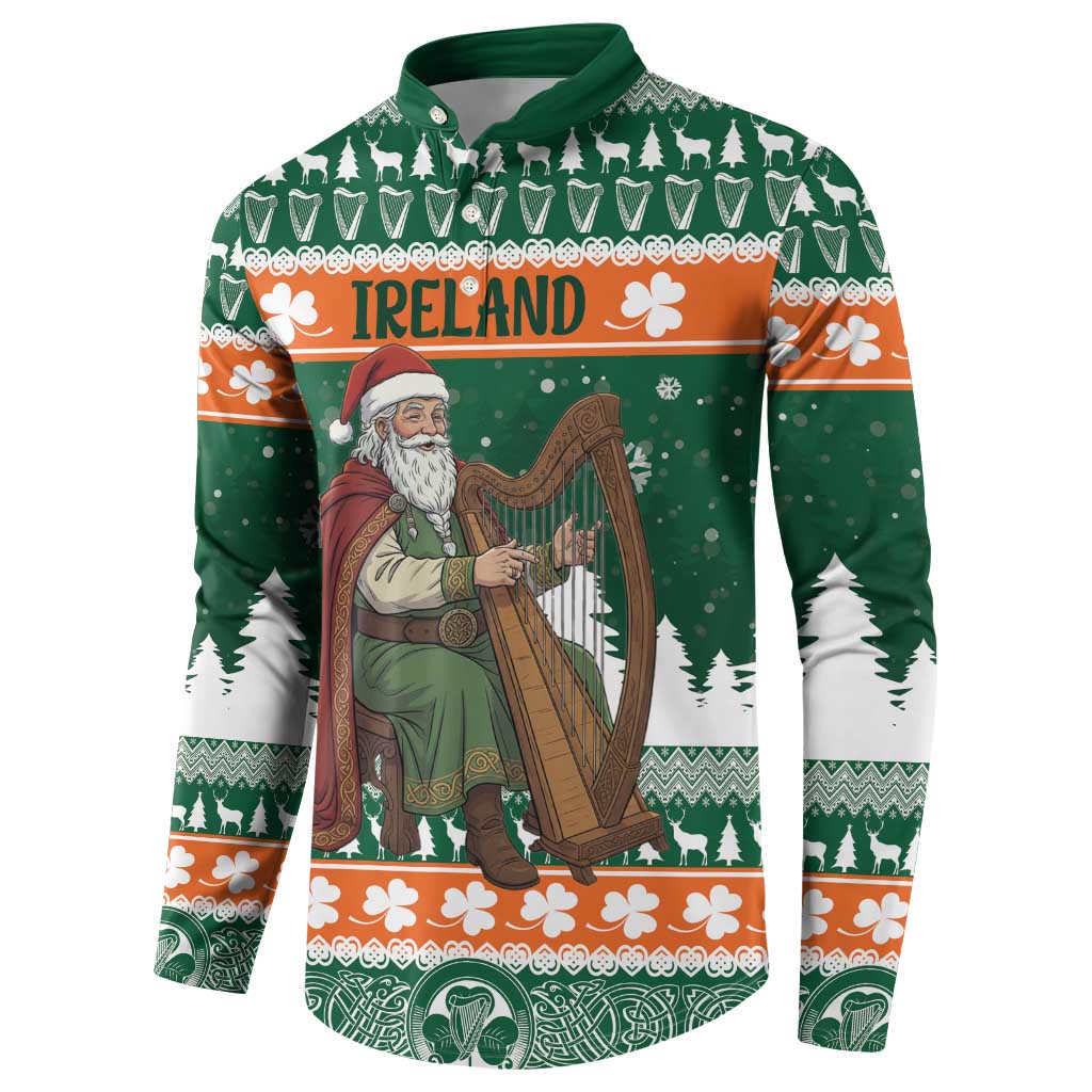 Ireland Christmas Personalized Button Sweatshirt Daidi na Nollag With Irish Harp - Wonder Print Shop