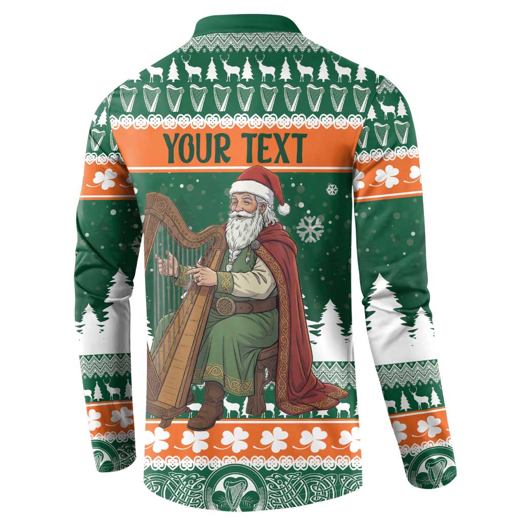 Ireland Christmas Personalized Button Sweatshirt Daidi na Nollag With Irish Harp - Wonder Print Shop
