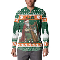 Ireland Christmas Personalized Button Sweatshirt Daidi na Nollag With Irish Harp - Wonder Print Shop
