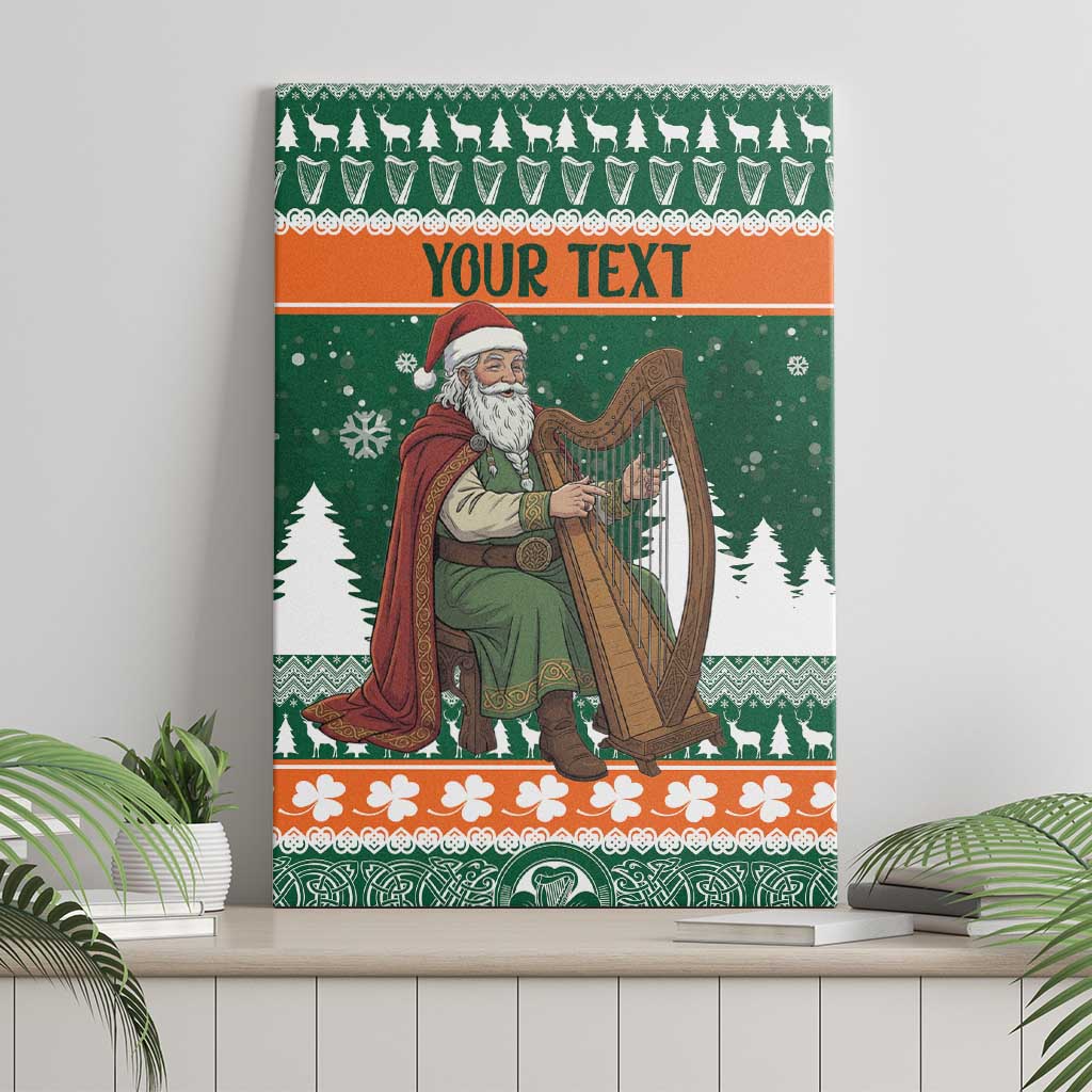 Ireland Christmas Personalized Canvas Wall Art Daidi na Nollag With Irish Harp - Wonder Print Shop