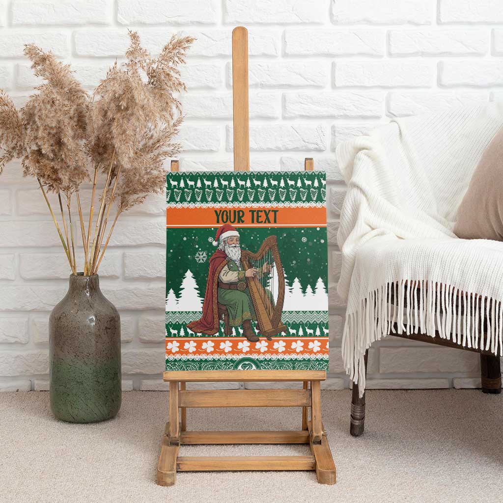Ireland Christmas Personalized Canvas Wall Art Daidi na Nollag With Irish Harp - Wonder Print Shop