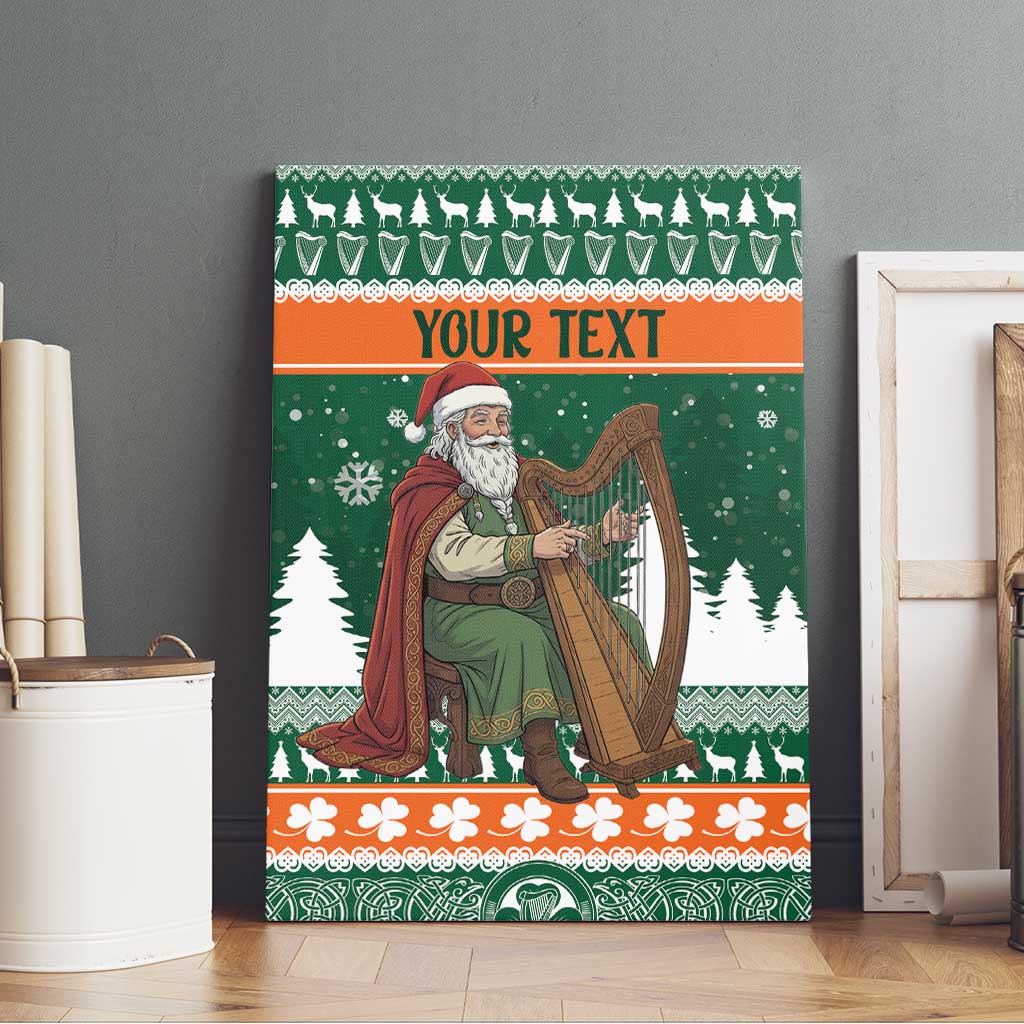 Ireland Christmas Personalized Canvas Wall Art Daidi na Nollag With Irish Harp - Wonder Print Shop