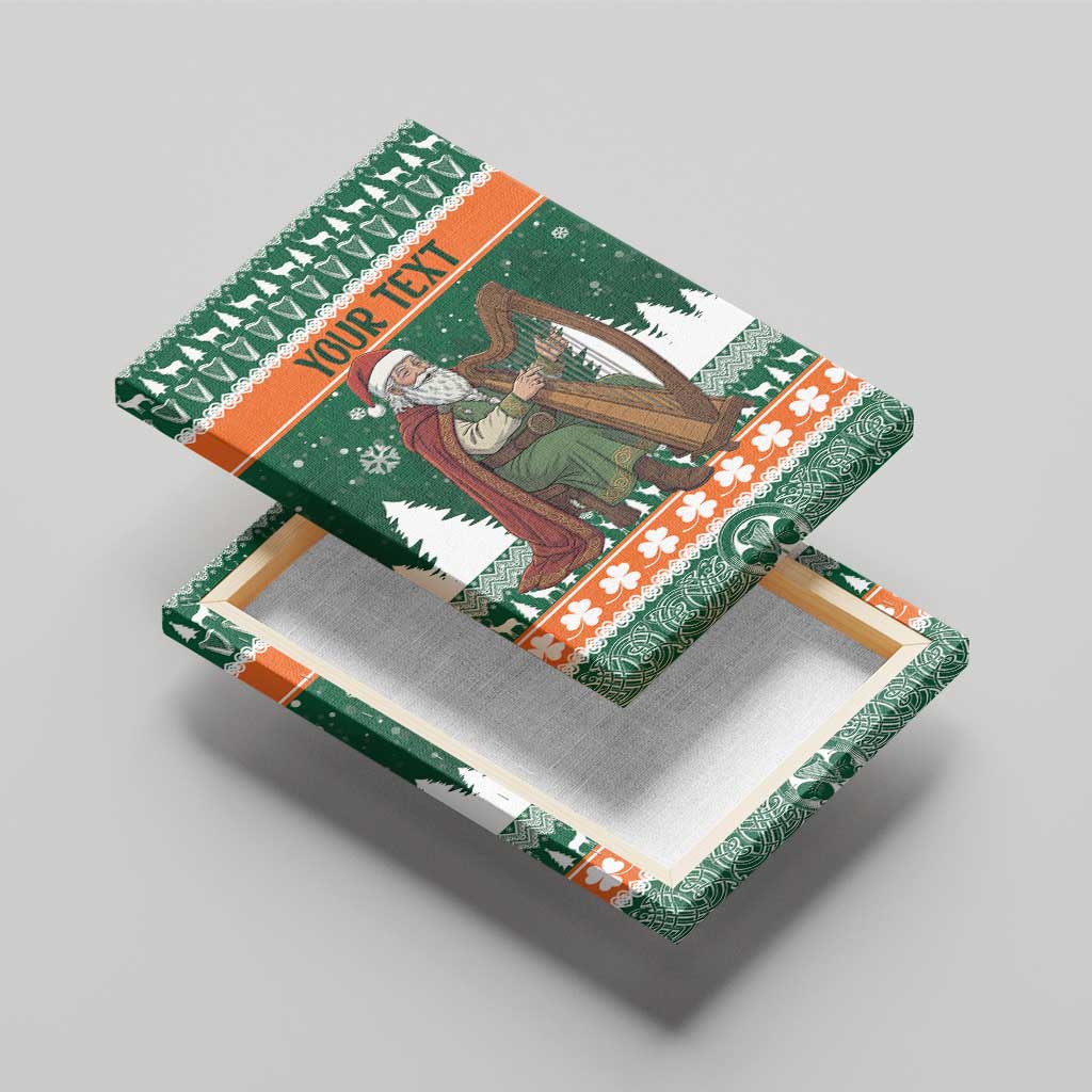 Ireland Christmas Personalized Canvas Wall Art Daidi na Nollag With Irish Harp - Wonder Print Shop