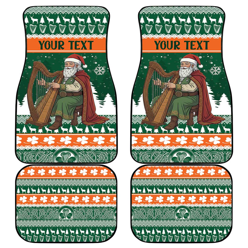 Ireland Christmas Personalized Car Mats Daidi na Nollag With Irish Harp - Wonder Print Shop