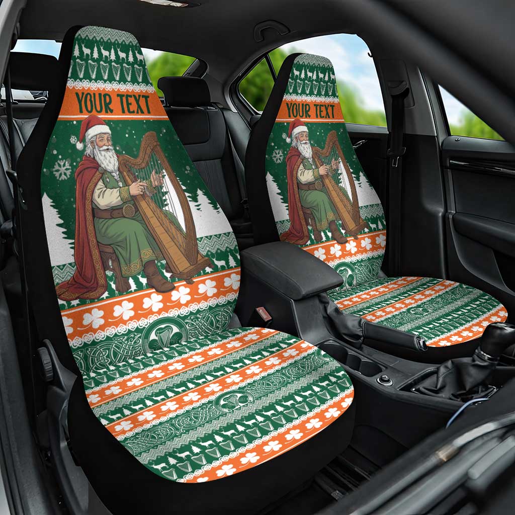 Ireland Christmas Personalized Car Seat Cover Daidi na Nollag With Irish Harp - Wonder Print Shop