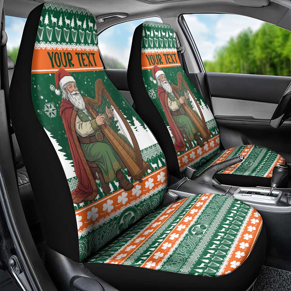 Ireland Christmas Personalized Car Seat Cover Daidi na Nollag With Irish Harp - Wonder Print Shop