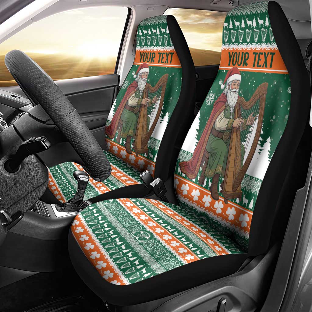 Ireland Christmas Personalized Car Seat Cover Daidi na Nollag With Irish Harp - Wonder Print Shop