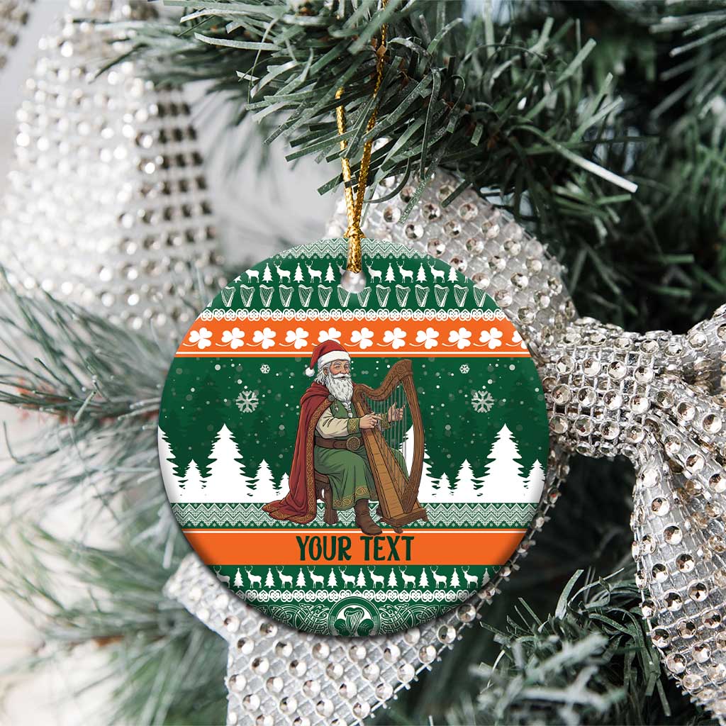 Ireland Christmas Personalized Ceramic Ornament Daidi na Nollag With Irish Harp - Wonder Print Shop