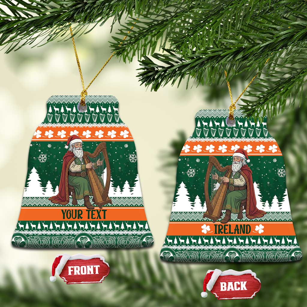 Ireland Christmas Personalized Ceramic Ornament Daidi na Nollag With Irish Harp - Wonder Print Shop