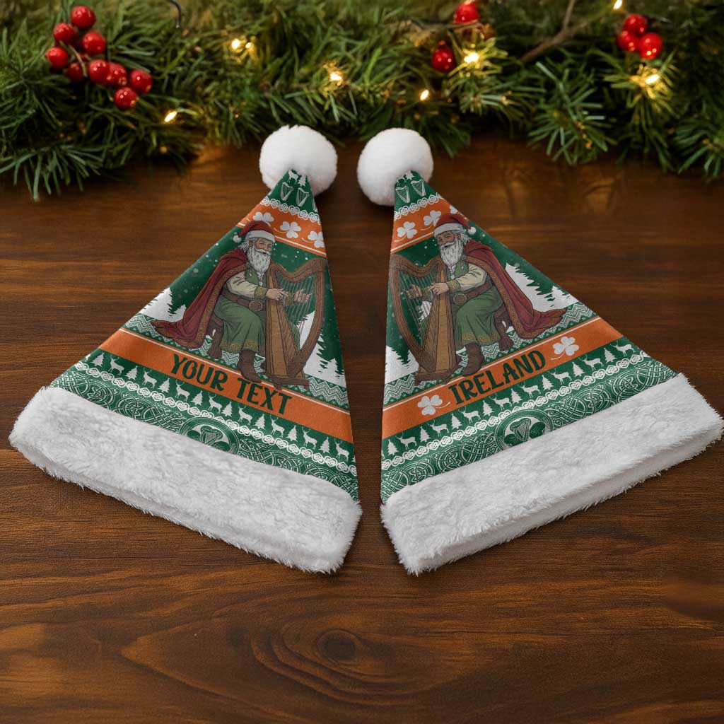 Ireland Christmas Personalized Christmas Santa Hat Daidi na Nollag With Irish Harp - Wonder Print Shop