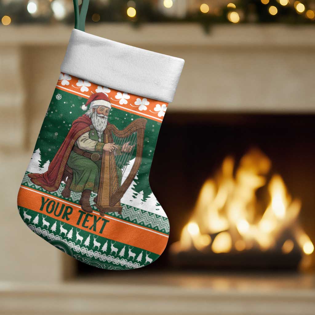 Ireland Christmas Personalized Christmas Stocking Daidi na Nollag With Irish Harp - Wonder Print Shop