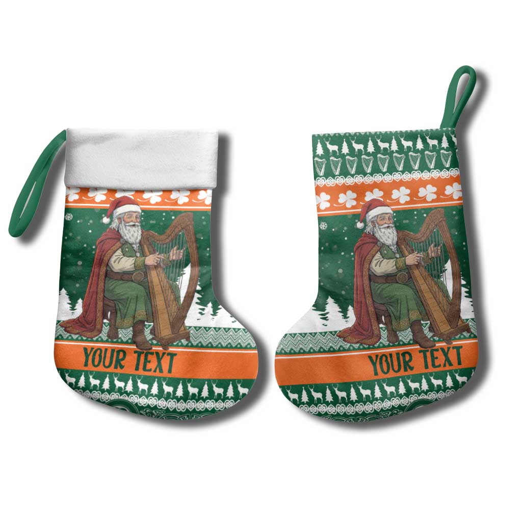 Ireland Christmas Personalized Christmas Stocking Daidi na Nollag With Irish Harp - Wonder Print Shop