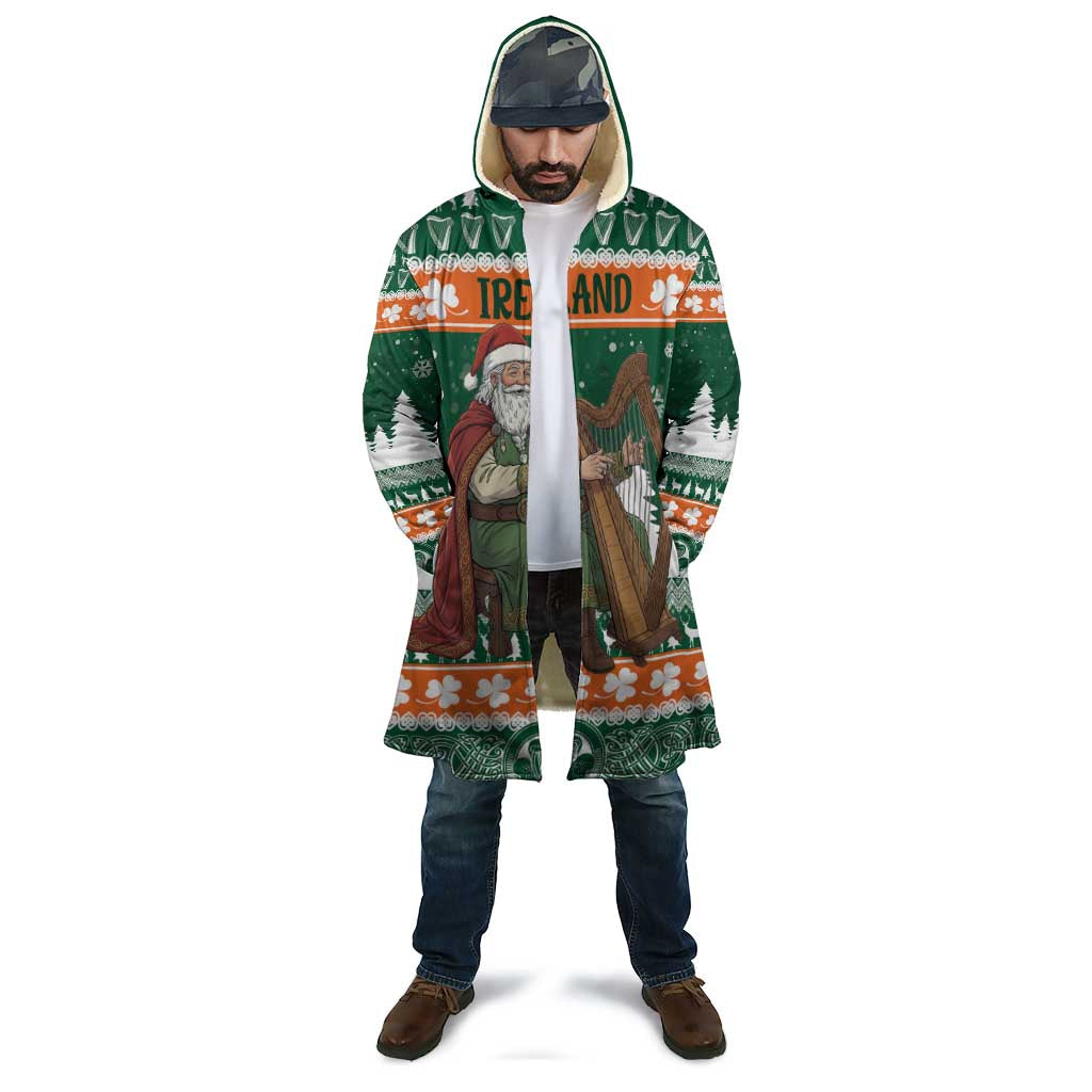 Ireland Christmas Personalized Cloak Daidi na Nollag With Irish Harp - Wonder Print Shop