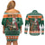 Ireland Christmas Personalized Couples Matching Off Shoulder Short Dress and Long Sleeve Button Shirt Daidi na Nollag With Irish Harp - Wonder Print Shop