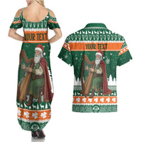 Ireland Christmas Personalized Couples Matching Summer Maxi Dress and Hawaiian Shirt Daidi na Nollag With Irish Harp - Wonder Print Shop