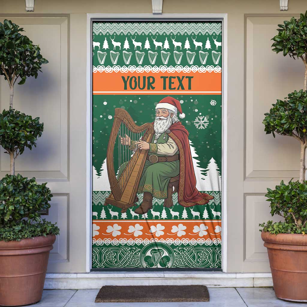 Ireland Christmas Personalized Door Cover Daidi na Nollag With Irish Harp - Wonder Print Shop