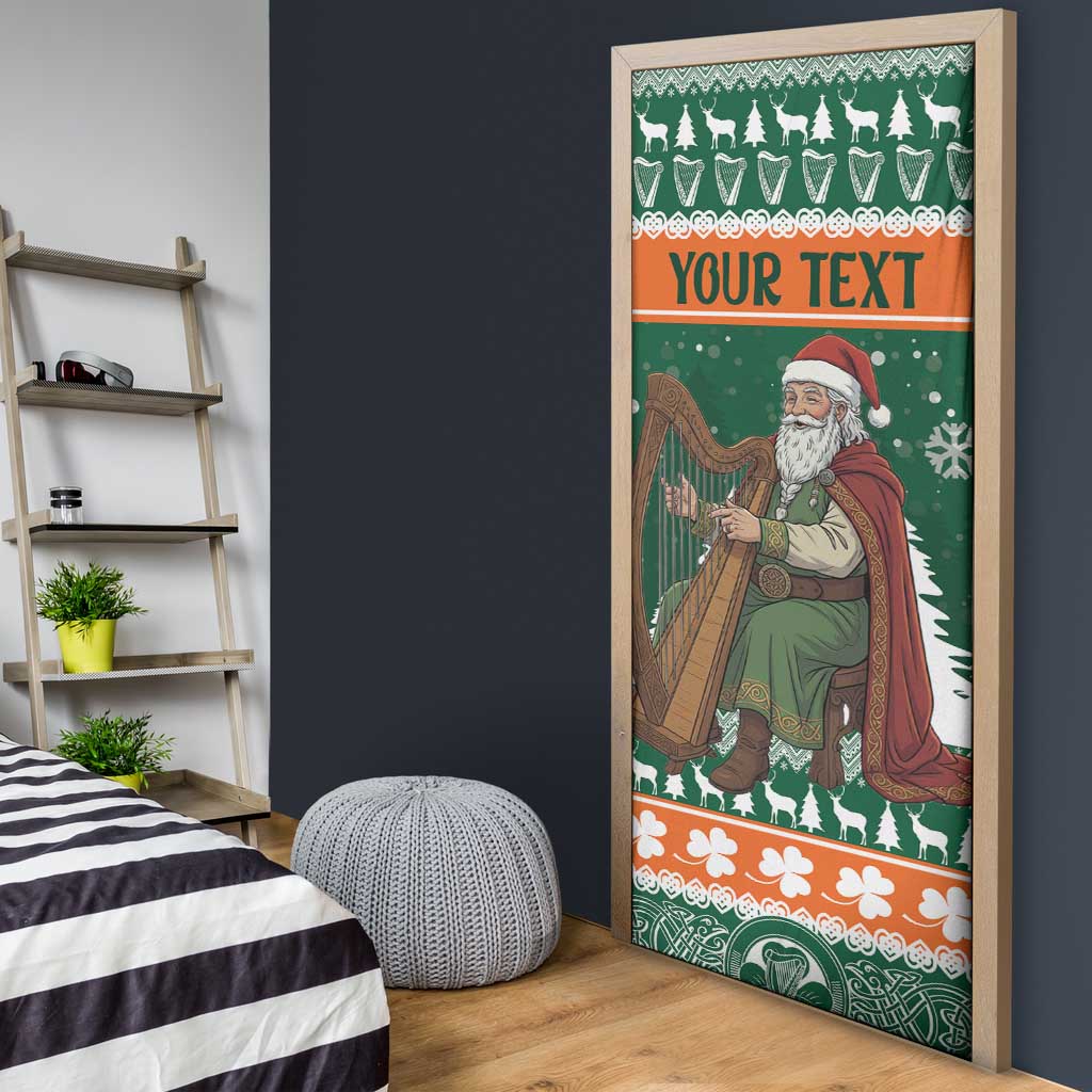 Ireland Christmas Personalized Door Cover Daidi na Nollag With Irish Harp - Wonder Print Shop