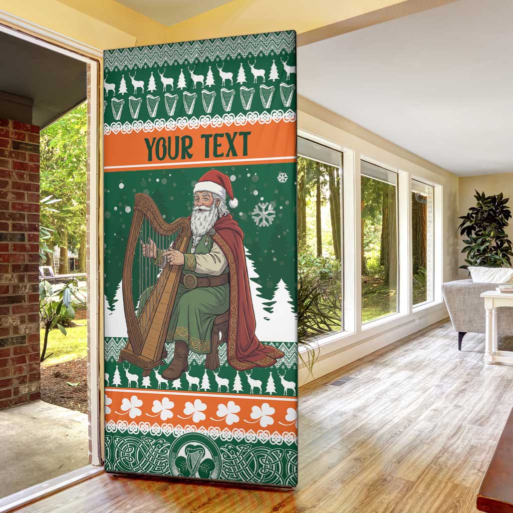 Ireland Christmas Personalized Door Cover Daidi na Nollag With Irish Harp - Wonder Print Shop