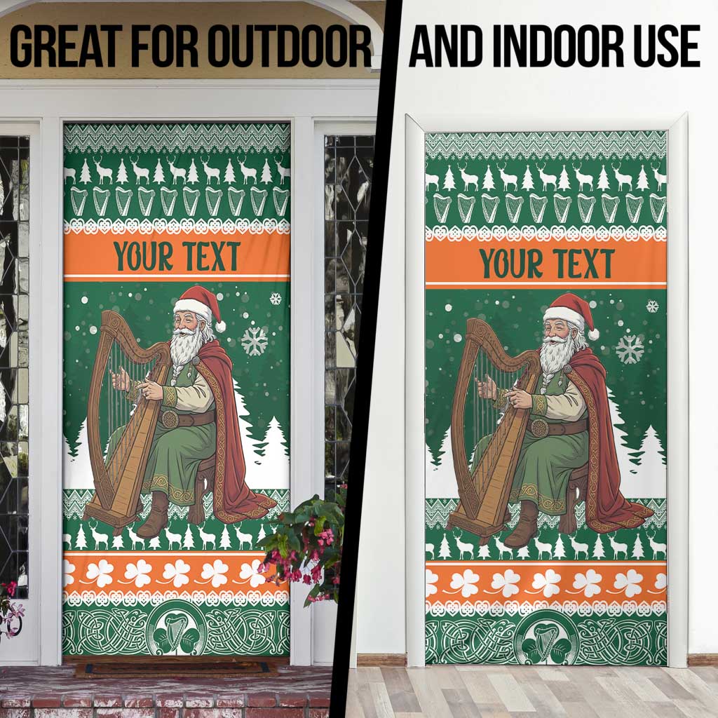 Ireland Christmas Personalized Door Cover Daidi na Nollag With Irish Harp - Wonder Print Shop