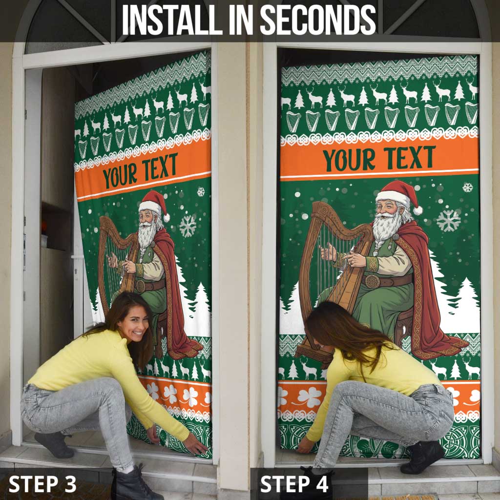 Ireland Christmas Personalized Door Cover Daidi na Nollag With Irish Harp - Wonder Print Shop