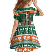 Ireland Christmas Personalized Family Matching Long Sleeve Bodycon Dress and Hawaiian Shirt Daidi na Nollag With Irish Harp - Wonder Print Shop