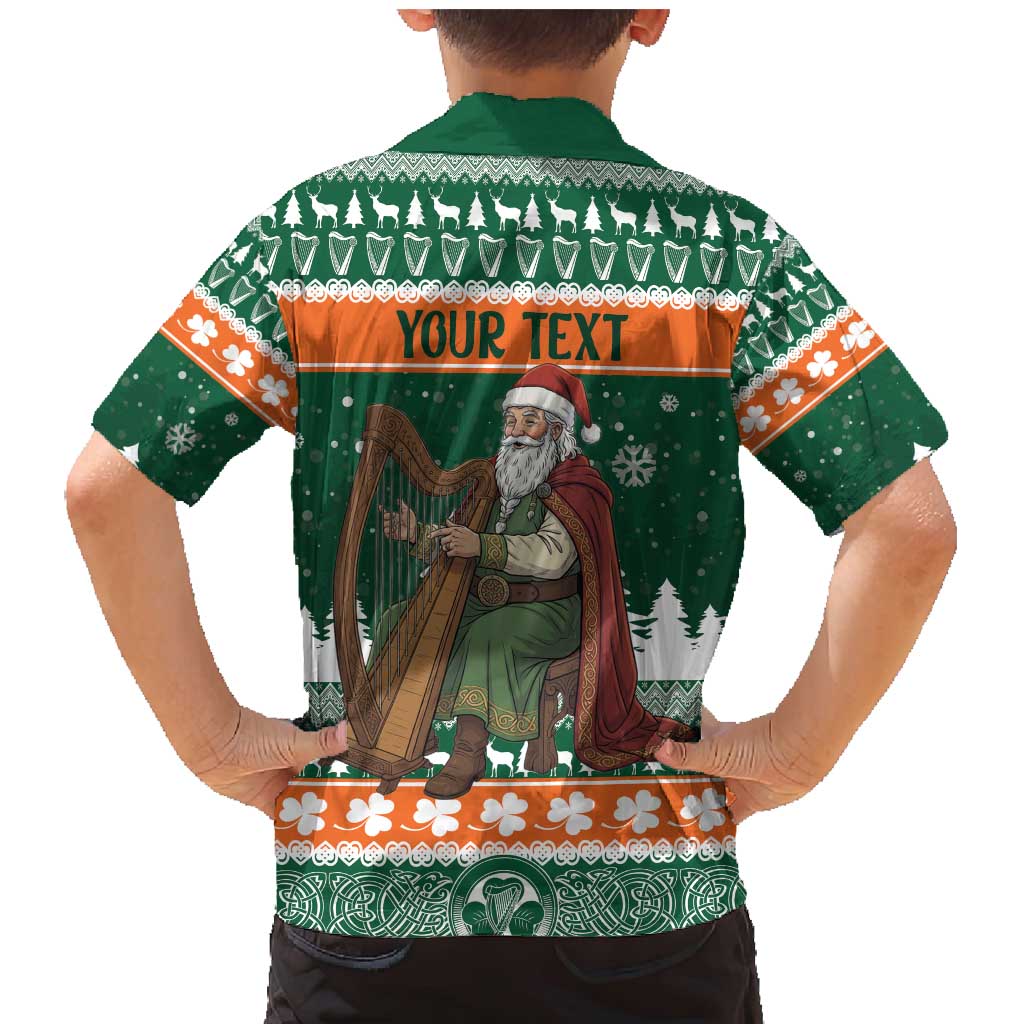 Ireland Christmas Personalized Family Matching Mermaid Dress and Hawaiian Shirt Daidi na Nollag With Irish Harp - Wonder Print Shop