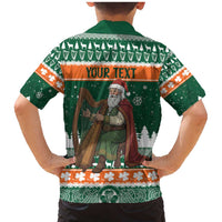 Ireland Christmas Personalized Family Matching Mermaid Dress and Hawaiian Shirt Daidi na Nollag With Irish Harp - Wonder Print Shop