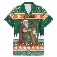 Ireland Christmas Personalized Family Matching Mermaid Dress and Hawaiian Shirt Daidi na Nollag With Irish Harp - Wonder Print Shop
