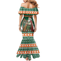Ireland Christmas Personalized Family Matching Mermaid Dress and Hawaiian Shirt Daidi na Nollag With Irish Harp - Wonder Print Shop