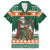 Ireland Christmas Personalized Family Matching Off The Shoulder Long Sleeve Dress and Hawaiian Shirt Daidi na Nollag With Irish Harp - Wonder Print Shop