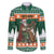 Ireland Christmas Personalized Family Matching Off The Shoulder Long Sleeve Dress and Hawaiian Shirt Daidi na Nollag With Irish Harp - Wonder Print Shop