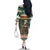 Ireland Christmas Personalized Family Matching Off The Shoulder Long Sleeve Dress and Hawaiian Shirt Daidi na Nollag With Irish Harp - Wonder Print Shop