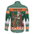Ireland Christmas Personalized Family Matching Off Shoulder Maxi Dress and Hawaiian Shirt Daidi na Nollag With Irish Harp - Wonder Print Shop