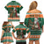 Ireland Christmas Personalized Family Matching Off Shoulder Short Dress and Hawaiian Shirt Daidi na Nollag With Irish Harp - Wonder Print Shop