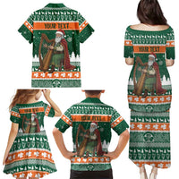 Ireland Christmas Personalized Family Matching Puletasi and Hawaiian Shirt Daidi na Nollag With Irish Harp - Wonder Print Shop