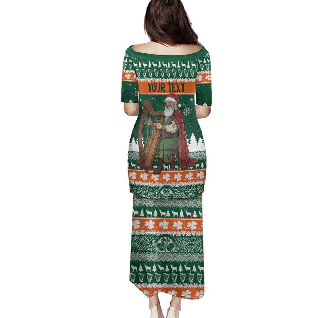 Ireland Christmas Personalized Family Matching Puletasi and Hawaiian Shirt Daidi na Nollag With Irish Harp - Wonder Print Shop