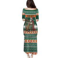 Ireland Christmas Personalized Family Matching Puletasi and Hawaiian Shirt Daidi na Nollag With Irish Harp - Wonder Print Shop