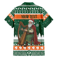 Ireland Christmas Personalized Family Matching Short Sleeve Bodycon Dress and Hawaiian Shirt Daidi na Nollag With Irish Harp - Wonder Print Shop