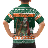 Ireland Christmas Personalized Family Matching Tank Maxi Dress and Hawaiian Shirt Daidi na Nollag With Irish Harp - Wonder Print Shop