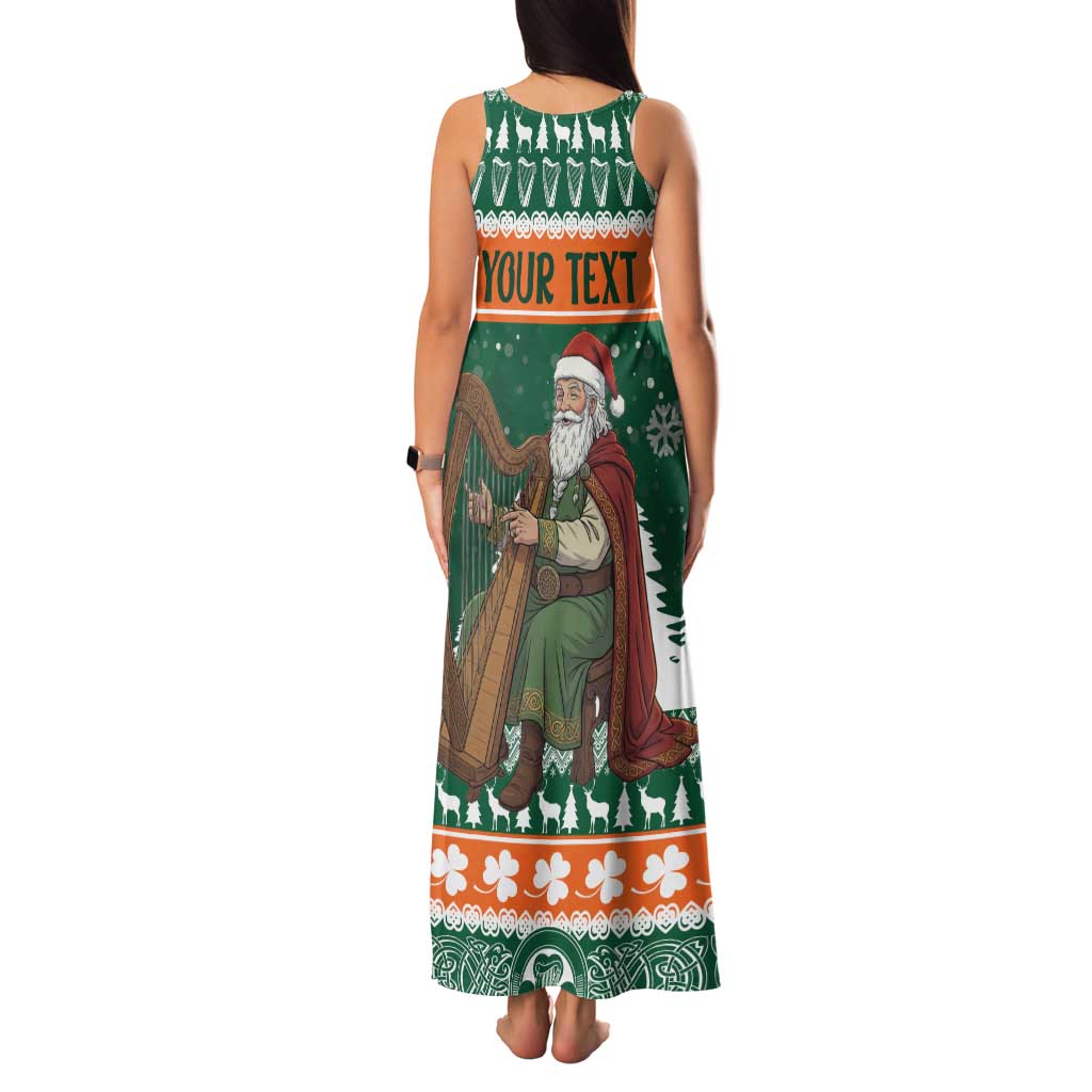 Ireland Christmas Personalized Family Matching Tank Maxi Dress and Hawaiian Shirt Daidi na Nollag With Irish Harp - Wonder Print Shop