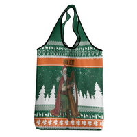 Ireland Christmas Personalized Grocery Bag Daidi na Nollag With Irish Harp - Wonder Print Shop