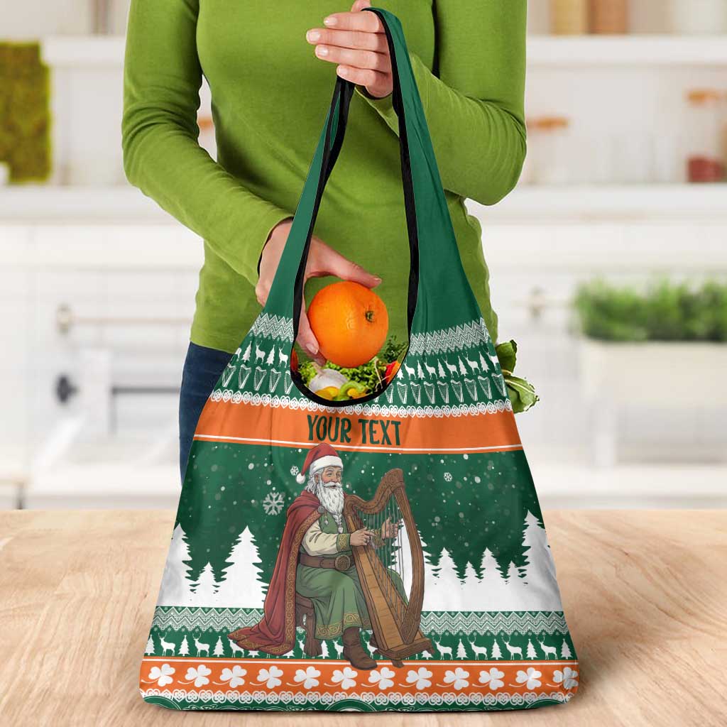 Ireland Christmas Personalized Grocery Bag Daidi na Nollag With Irish Harp - Wonder Print Shop