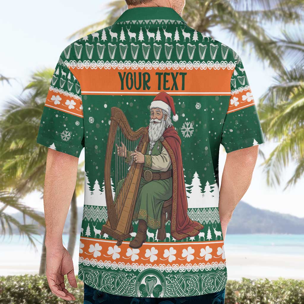Ireland Christmas Personalized Hawaiian Shirt Daidi na Nollag With Irish Harp - Wonder Print Shop