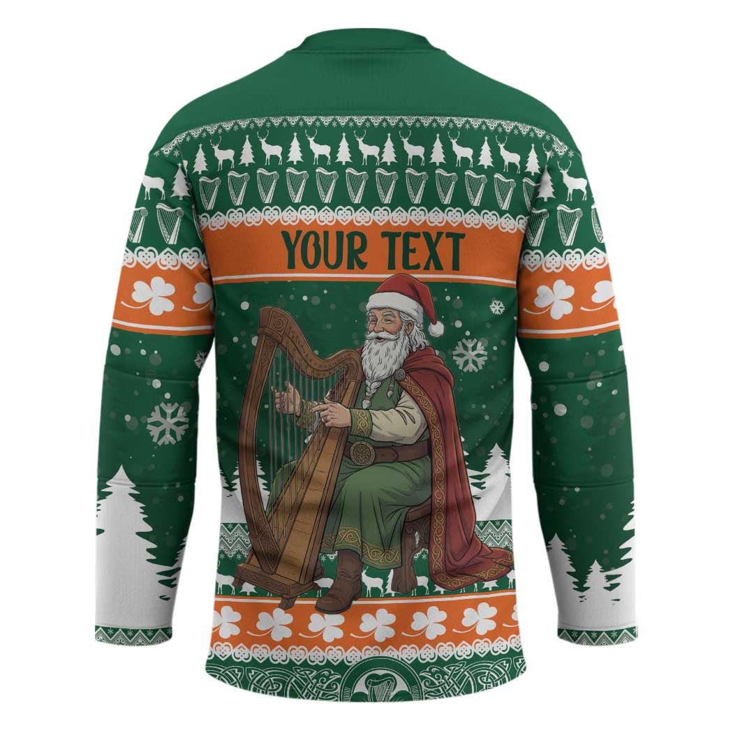 Ireland Christmas Personalized Hockey Jersey Daidi na Nollag With Irish Harp - Wonder Print Shop