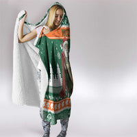 Ireland Christmas Personalized Hooded Blanket Daidi na Nollag With Irish Harp - Wonder Print Shop