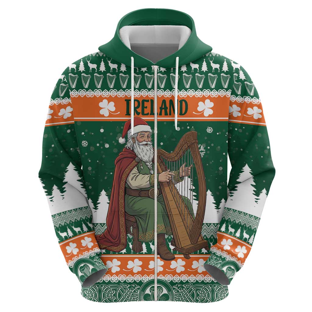 Ireland Christmas Personalized Hoodie Daidi na Nollag With Irish Harp - Wonder Print Shop