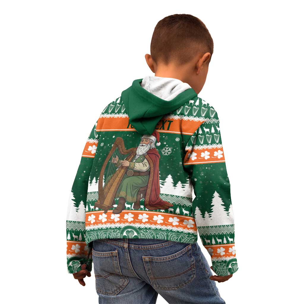Ireland Christmas Personalized Kid Hoodie Daidi na Nollag With Irish Harp - Wonder Print Shop